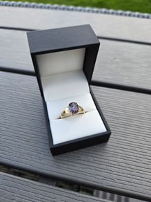 9ct Yellow Gold Mystic Topaz Solitaire Ring