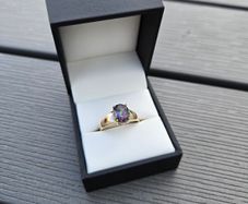 9ct Yellow Gold Mystic Topaz Solitaire Ring