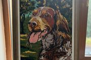 Vintage Needlepoint Tapestry Featuring a Red Irish Setter