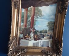 2 antique gold framed pictures bought at auction size 18inch wide x 22inch long