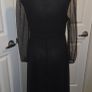 Black Gold Sparkle Mesh Sleeve Midi Dress Evening Party Occasion Glam Image 6