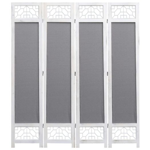 4-Panel Room Divider Grey 140x165 cm Fabric