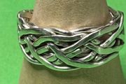 Hand made silver Celtic twist woven ring. Size P