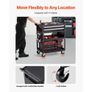 5-Tier Tool Cart with Wheels, 400 lbs Load Capacity, Rolling Work Cart with 2 Drawers & Pegboard, Mechanic Tool Storage Organizer with Locking System for Garage, Warehouse and Repair Shop, Black Image 3