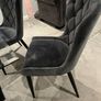 50 each Grey Velvet Dining Chairs x 2 Image 3