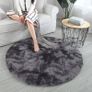NEW SALE | Round Rugs for Bedrooms Fluffy Living Room Circle Area Rug Soft Shaggy Carpet for Kids Room Floor Mat (Black grey, 80cm) Image 6