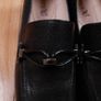 Caprice Black Grained Leather Heeled Loafers 5UK/38EU/24.4cm Image 2