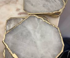 4 quartz crystal coasters