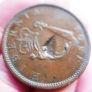 1805 Hibernia Penny. King George III Hibernia Penny. Image 6