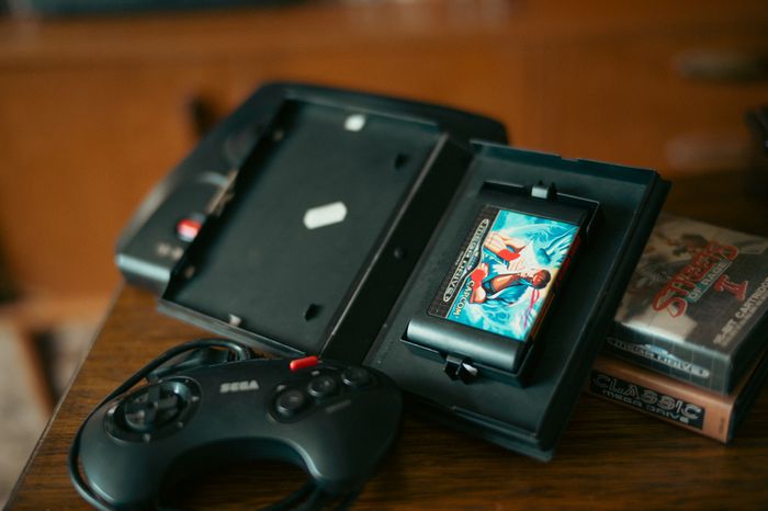 Sega Megadrive 2 with games
