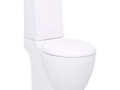 WC Ceramic Toilet Bathroom Round Toilet Bottom Water Flow White