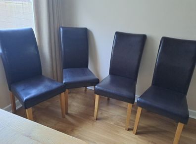 Set of 4 Chocolate Brown Dining Chairs