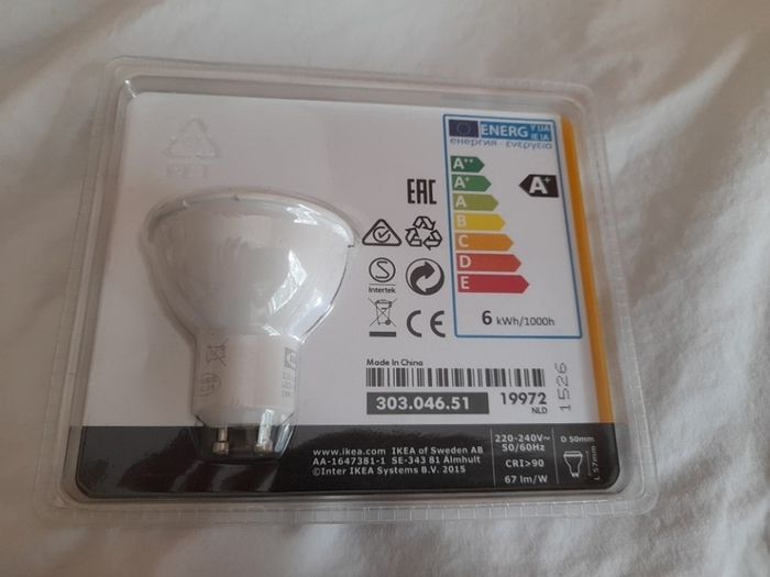 E4 LED light bulb bundle - 5xIKEA Ledare Gu10 400 Lm, 2 LED 230 lumen, 1x200 lumen