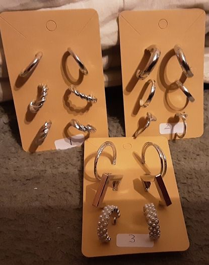 white metal earrings #4