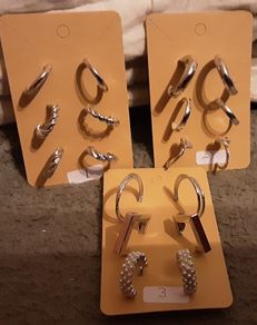 white metal earrings #4