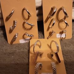 white metal earrings #4