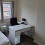 White corner desk with shelving Image 3