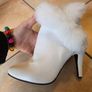 White Faux Fur Ankle Boots Size UK4 EU37 Worn Once Image 2