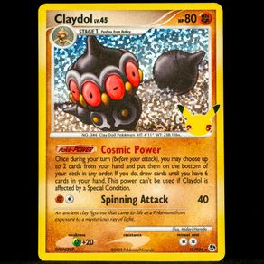 Claydol LV.45 15/106 Textured Secret Ultra Rare Holo Celebrations Classic Collection 25th Anniversary Diamond and Pearl Great Encounters DP Pokemon Card