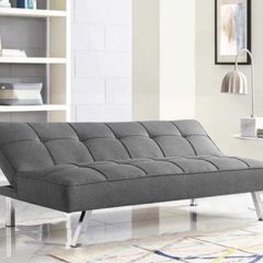 Dark grey fabric Folding 3 Seater Sofa 180cm