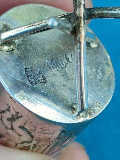 Miniature 19th century 800 silver chalice