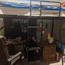 vidaXL Bunk Bed with Table without Mattress Black Metal 90x200 cm Image 3