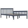 Bed Frame Grey Solid Pinewood 120 x 190 cm Image 3