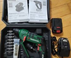 Parkside X20V Cordless SDS-PLUS Hammer Drill And Accessories Set. Parkside X20V Cordless Nailer / Stapler. Parkside X20V Cordless Drywall Sander. Ferrex 2AH 20V 5AH 20V 40V Activ Energy Batteries 4A 20V 40V Quick Charger.
