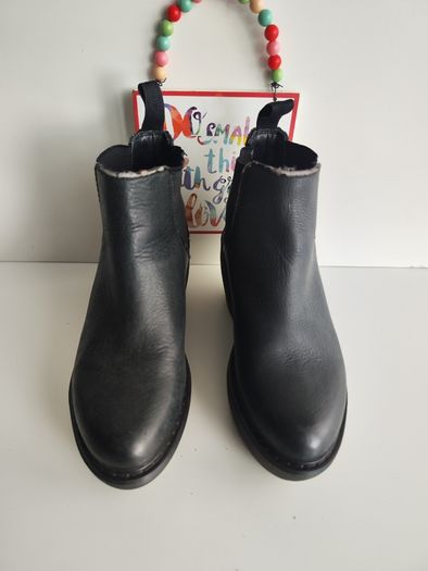Dr Doc Martens platform black Aerial wedges chunky sole boots UK4 US6 EU37