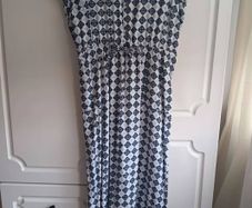 Maxi Dress in Blue and White Print