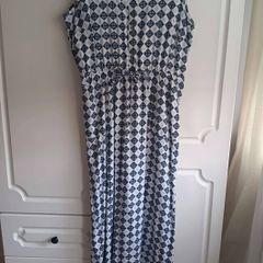 Maxi Dress in Blue and White Print