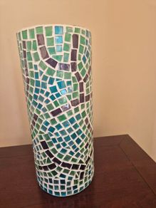 Glass mosaic vase
