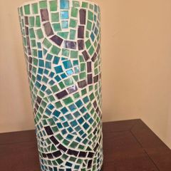 Glass mosaic vase