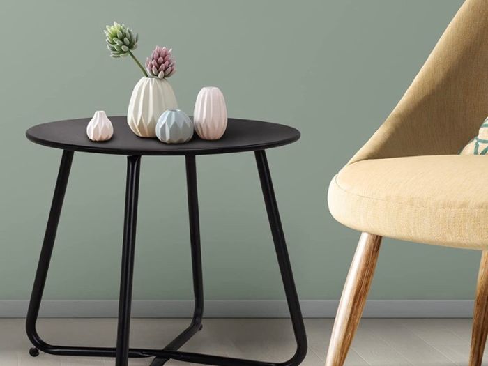 Side Table, Coffee Table, Lightweight, Weather Resistant, Beside Table for Living Room, Hallway, Bedroom, Garden, Terrace, Balcony (MULTIPLE COLOURS)