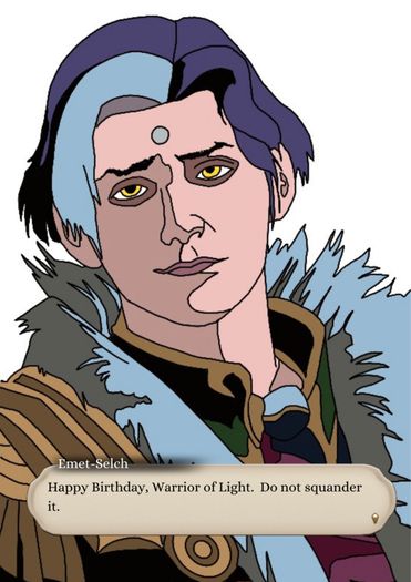 Customisable Final Fantasy XIV 14 Emet Selch Ascian Birthday A5 Card, Perfect for gifts, or funny card for Video Game Fans