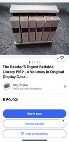 1959 edition The Reader's Digest Bedside Library 6 volumes in original display case