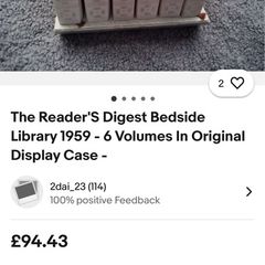 1959 edition The Reader's Digest Bedside Library 6 volumes in original display case