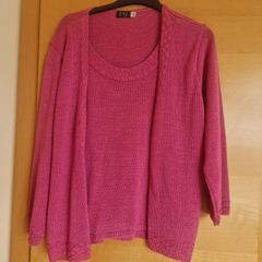 Pink all on one cardigan top size  18