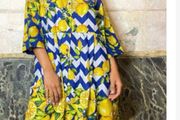Antica Sartoria Giacomo Cinque Cotton Corfu Lemon &amp; Chevron Embellished Shirt Dress