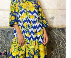 Antica Sartoria Giacomo Cinque Cotton Corfu Lemon & Chevron Embellished Shirt Dress