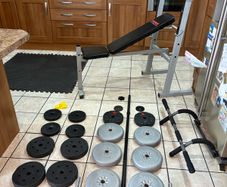 Weight Bench + Chin Up, 50kg Weight, Mats, Bars!