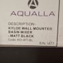 Aqualla Kyloe Wall Mounted basin mixer matt black Image 3