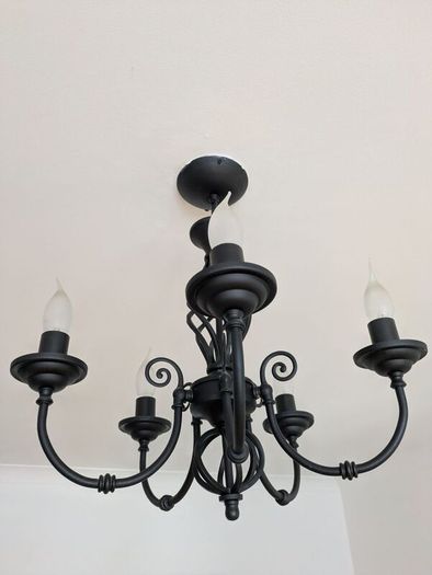 Black 5 bulb ceiling light