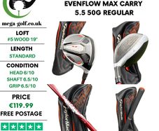 Taylormade M6 D-Type #5 Wood 19 Degree / Evenflow Max Carry 5.5 50g Regular