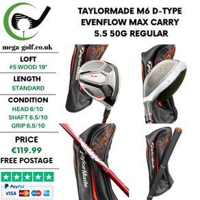 Taylormade M6 D-Type #5 Wood 19 Degree / Evenflow Max Carry 5.5 50g Regular
