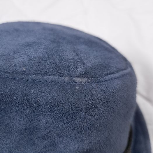 Coach Vintage Y2K Blue Suede Leather Buckle Detail Bucket Hat Size S