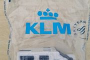 A miniature of a Dutch house from the KLM Delft Blue Houses series