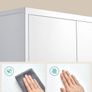 Multi-Purpose Metal Cabinet Adjustable Shelves Grey White Image 4