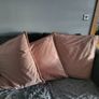 Dusky pink fully lined curtains with matching curtains Image 6