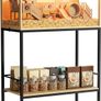BingoPaw Wood Hamster Cage Chewproof Large Hamster Cages with Storage Shelf, Glass Panels, Ventilation Holes, Built-in LED Light, for Small Pets, Guinea Pig (80 / 40 / 40cm) Image 5